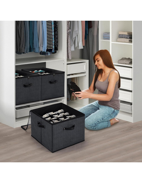 Caja de Almacenamiento de Zapatos Plegable Mayniu 16 Pares Negra Caja de Almacenamiento de Zapatos Plegable Mayniu 16 Pares Negra