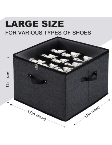 Caja de Almacenamiento de Zapatos Plegable Mayniu 16 Pares Negra