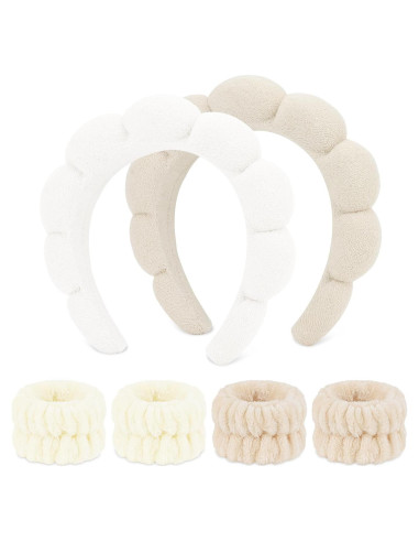 Conjunto de Toallas de Spa WHAVEL 6PCS - Diadema y Muñequera