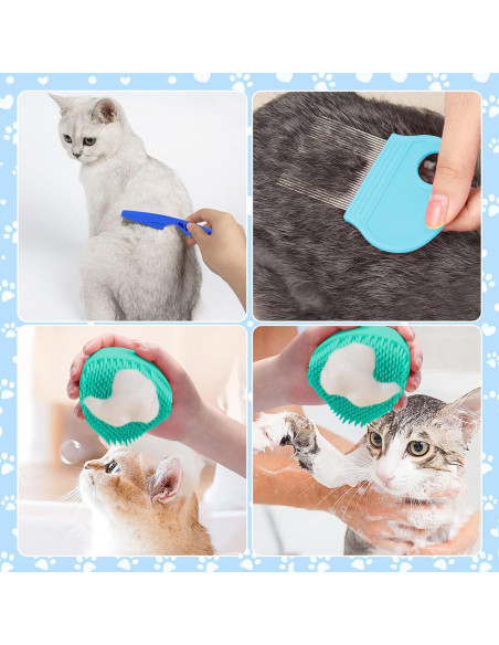Kit de Cepillos para Gatos VCZONE 8 Piezas con Cortauñas y Peines Kit de Cepillos para Gatos VCZONE 8 Piezas con Cortauñas y Peines