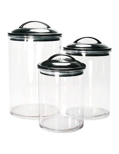 Set de 3 Tarros de Almacenamiento Acrílicos Reston Lloyd Negro