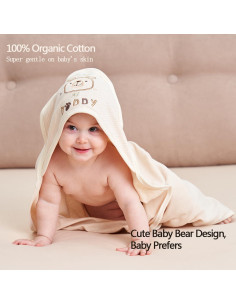 Paquete de 6 toallas con capucha Smluckyg 76.2 cm algodón orgánico 2