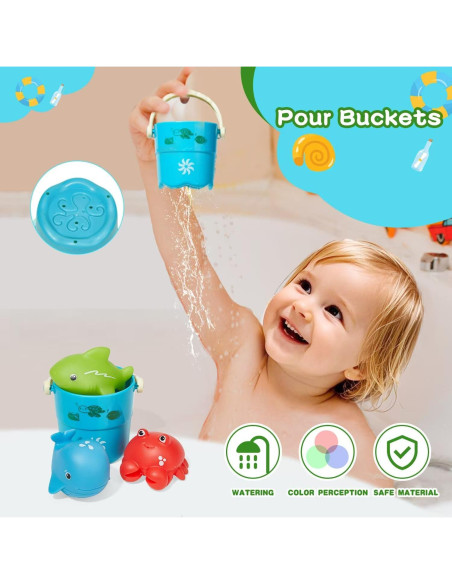 Juguetes de baño para bebés Amchsuri 16PCS sin moho Juguetes de baño para bebés Amchsuri 16PCS sin moho