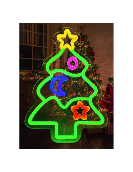 Luz de Neón LED Árbol de Navidad Pedaiah 32.3x22 cm USB Luz de Neón LED Árbol de Navidad Pedaiah 32.3x22 cm USB
