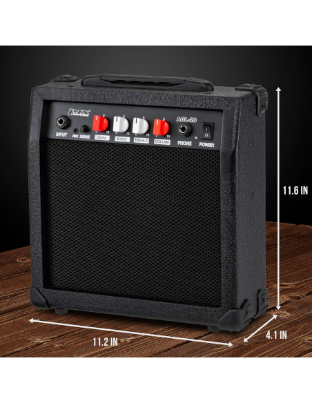 Amplificador de guitarra eléctrica LyxPro AGL20 20W con jack y aux Amplificador de guitarra eléctrica LyxPro AGL20 20W con jack y aux