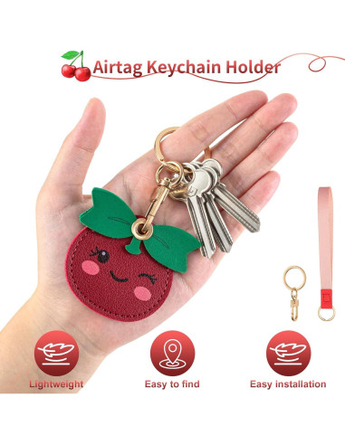 Soporte para Airtag PSRAT - Funda de cuero sintético 3 en 1