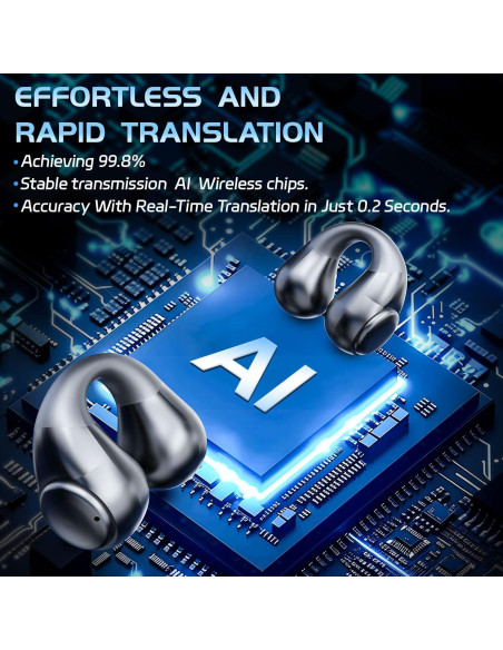 Auriculares de Traducción AI JR01 Negro - 144 Idiomas, 52h Batería Auriculares de Traducción AI JR01 Negro - 144 Idiomas, 52h Batería