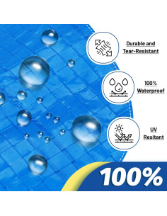 Lona Impermeable Azul DERART 1.83x2.44m Resistente UV 2
