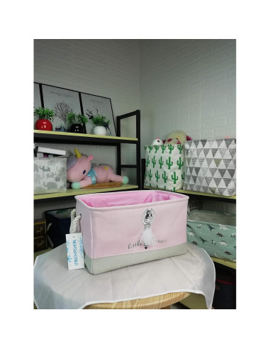 Caja de Almacenamiento Plegable LANGYASHAN 40x28x22 cm Rosa Niña