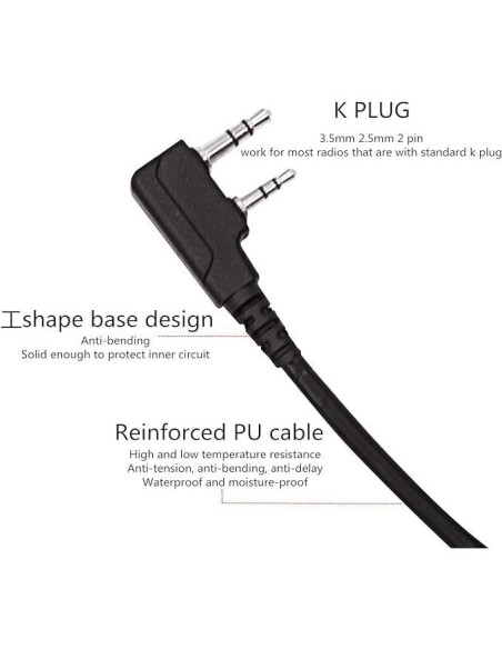 Adaptador PTT U94 2 Pines JUYODE para Auriculares Tácticos Adaptador PTT U94 2 Pines JUYODE para Auriculares Tácticos