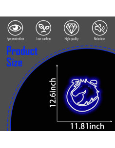 Letrero de Neón LED KODGGHK Caballo de Herradura Azul 30x32cm 2
