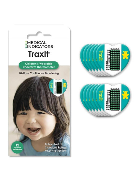 Termómetro Axilar Inteligente TraxIt para Niños - 12 Unidades Termómetro Axilar Inteligente TraxIt para Niños - 12 Unidades