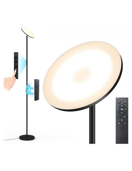 Lámpara de Pie LED Lilaiaro 36W 3600LM Control Remoto Negra Lámpara de Pie LED Lilaiaro 36W 3600LM Control Remoto Negra