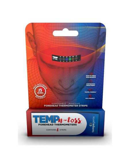 Tiras de termómetro desechables Temp-N-Toss para frente (6) Tiras de termómetro desechables Temp-N-Toss para frente (6)