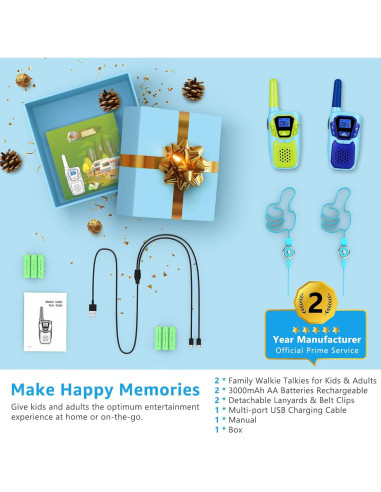 Walkie Talkies Recargables Topsung M920 para Niños y Adultos
