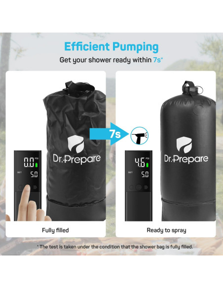 Ducha Portátil DR.PREPARE 15L con Bomba Recargable Ducha Portátil DR.PREPARE 15L con Bomba Recargable
