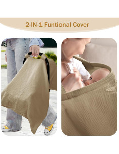 Funda 2-en-1 para Asiento de Coche y Lactancia Hooyax Algodón 2
