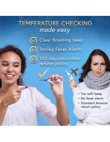 Termómetro Oral Digital iProven DTR-1221A, 10 Segundos, Alarma de Fiebre