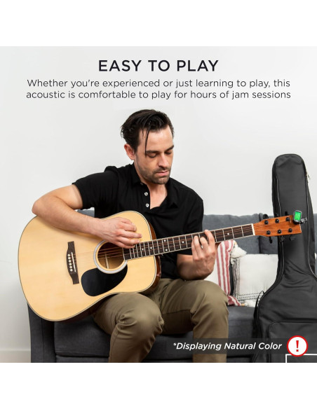 Guitarra Acústica Completa 41" Negra con Accesorios Incluidos Guitarra Acústica Completa 41" Negra con Accesorios Incluidos
