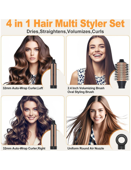 Cepillo Secador de Cabello 4 en 1 USbelff - Rizador Automático Cepillo Secador de Cabello 4 en 1 USbelff - Rizador Automático