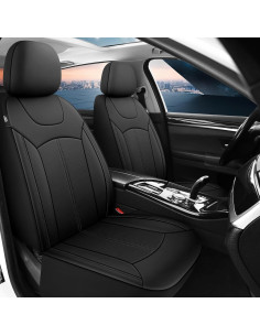 Cubiertas de Asientos de Coche de Cuero Premium Pariiaotin - Negro 2