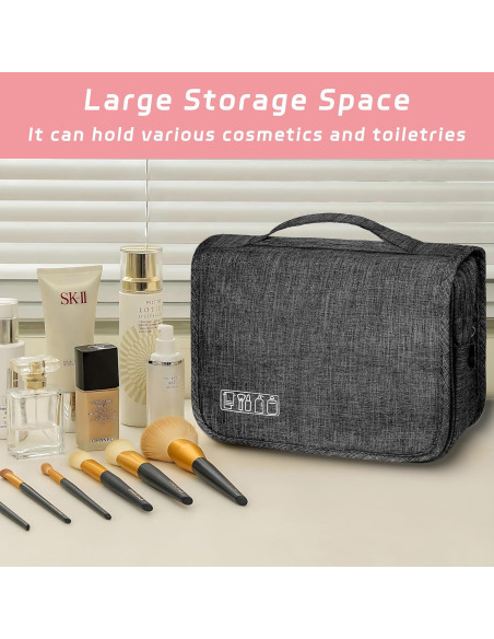 Bolsa de Aseo Colgante Impermeable 24.6x10.2x17.3cm Negro Bolsa de Aseo Colgante Impermeable 24.6x10.2x17.3cm Negro