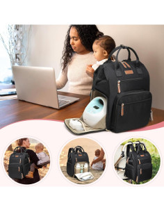 Mochila Extractor de Leche Qualyphant Negra 31L con Compartimento Laptop 2