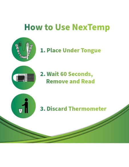 Termómetros Desechables NexTemp Ultra - Paquete de 12 - Alta Precisión Termómetros Desechables NexTemp Ultra - Paquete de 12 - Alta Precisión