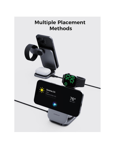 Estación de Carga 3 en 1 AMEGAT MagFusion Z 15W para iPhone