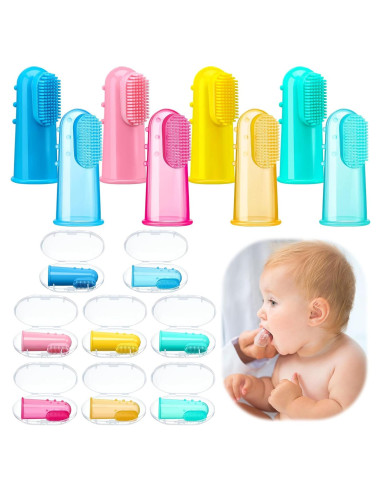 Cepillos de Dedo para Bebés Zopeal - 8 Piezas de Silicona