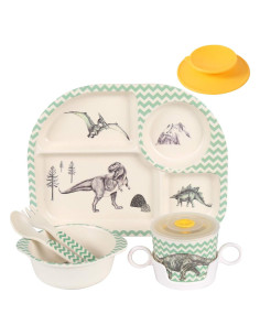 Set de Vajilla para Niños 7 Piezas Shopwithgreen Bambú
