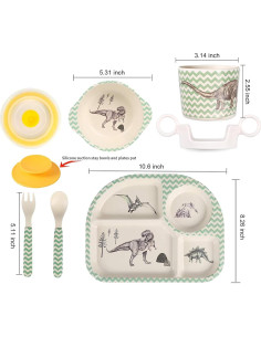 Set de Vajilla para Niños 7 Piezas Shopwithgreen Bambú 2