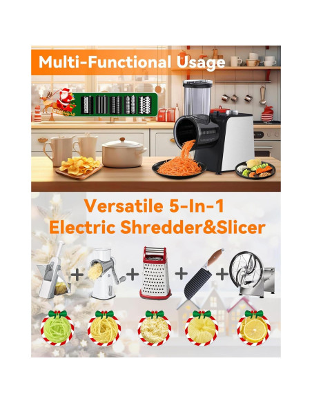 Rallador de Queso Eléctrico SVKLHY 800W 5-en-1 con Cuchillas Rallador de Queso Eléctrico SVKLHY 800W 5-en-1 con Cuchillas