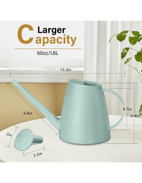 Regadera de Plástico UFANME 1.89L Verde para Jardín Regadera de Plástico UFANME 1.89L Verde para Jardín