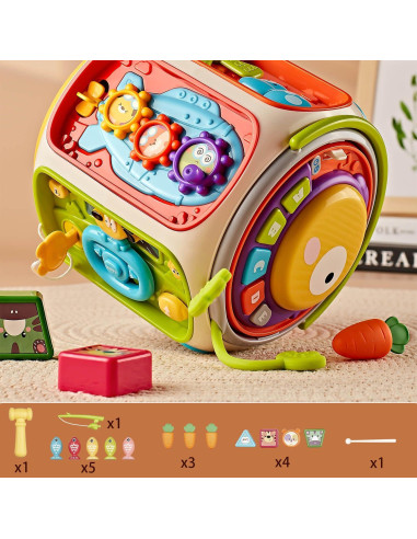 Tablero Sensorial Ocupado Montessori WIIBAAHO 8 en 1 para Niños