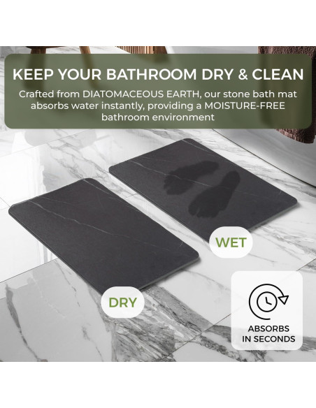 Alfombra de Baño Solacea de Piedra Diatomácea 60x39 cm Negro Alfombra de Baño Solacea de Piedra Diatomácea 60x39 cm Negro