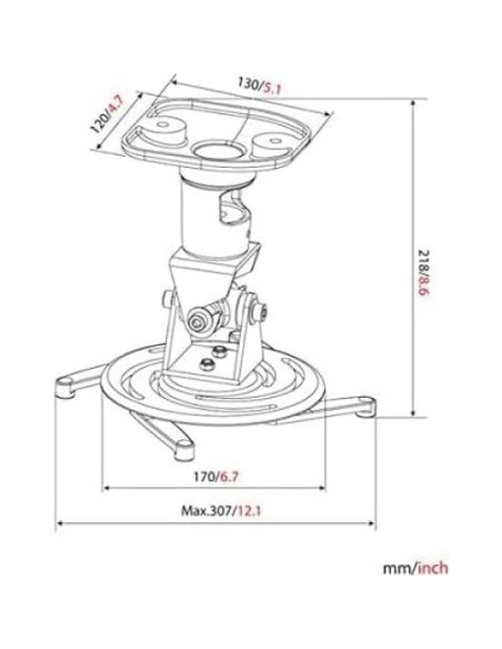 Soporte de Proyector AMER AMRP100B Techo 360 Negro 1.45kg Soporte de Proyector AMER AMRP100B Techo 360 Negro 1.45kg