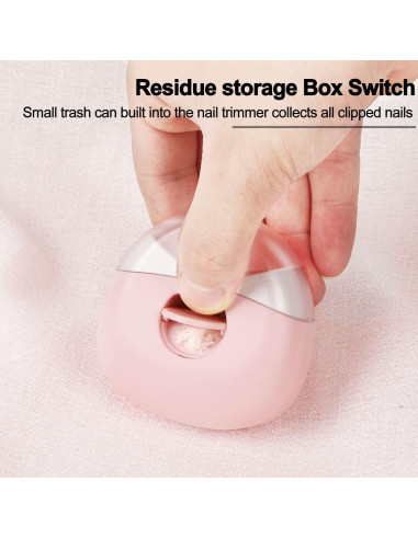 Cortador de Uñas Eléctrico SCAIKTIG Rosa 2 Velocidades LED