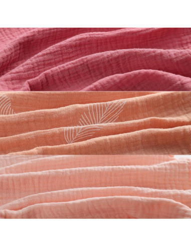 Sábanas de Muselina Onacosht para Cuna 100% Algodón Rosa