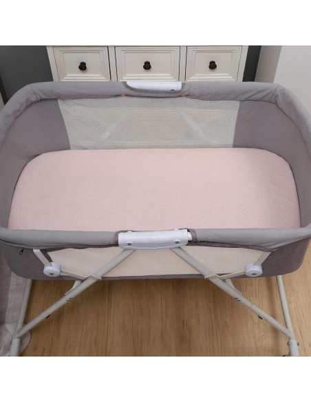 Sábanas de Muselina Onacosht para Cuna 100% Algodón Rosa Sábanas de Muselina Onacosht para Cuna 100% Algodón Rosa