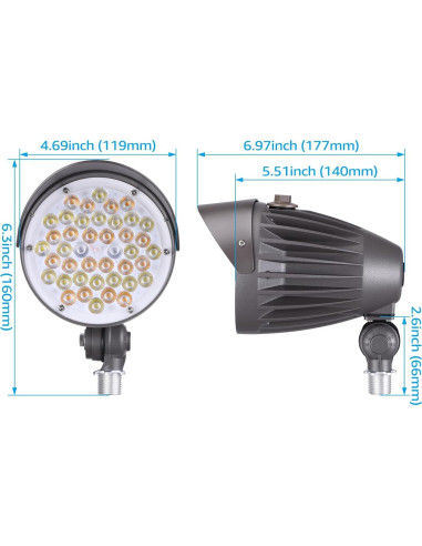 Lámpara de Inundación LED LEONLITE 40W 4880LM 3CCT Resistente
