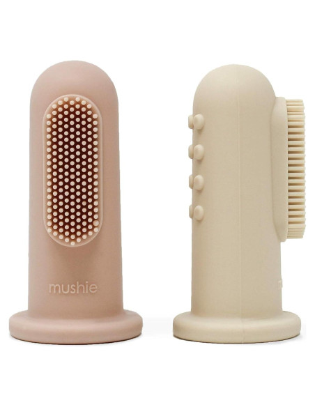 Cepillo de Dedo para Bebé Mushie 2-Pack Silicona Suave Cepillo de Dedo para Bebé Mushie 2-Pack Silicona Suave