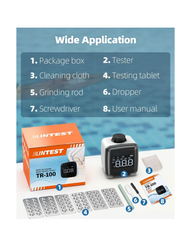 Kit de Pruebas de Agua Digital 6 en 1 Pawfly para Piscina