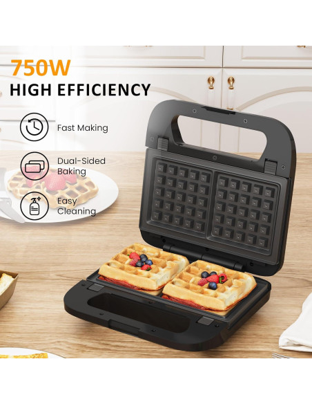 Máquina de Sandwich 3 en 1 SUNVIVIPRO 750W Placas Removibles Máquina de Sandwich 3 en 1 SUNVIVIPRO 750W Placas Removibles