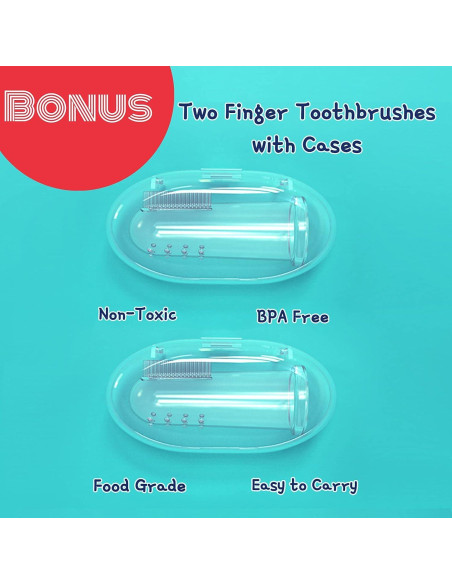 Limpiador Oral para Bebés Little Fox 60 Pcs + 2 Cepillos de Dedo Limpiador Oral para Bebés Little Fox 60 Pcs + 2 Cepillos de Dedo