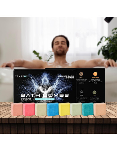 Set de 8 Bombas de Baño Orgánicas para Hombres ZenseMe