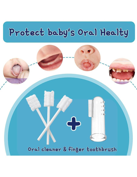 Limpiador Oral para Bebés Little Fox 60 Pcs + 2 Cepillos de Dedo Limpiador Oral para Bebés Little Fox 60 Pcs + 2 Cepillos de Dedo