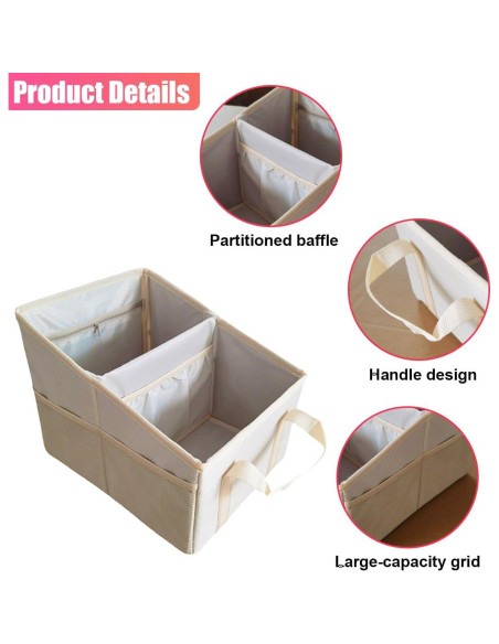 Organizador de Asiento de Coche ZIMISI Beige 24x32cm Plegable Organizador de Asiento de Coche ZIMISI Beige 24x32cm Plegable