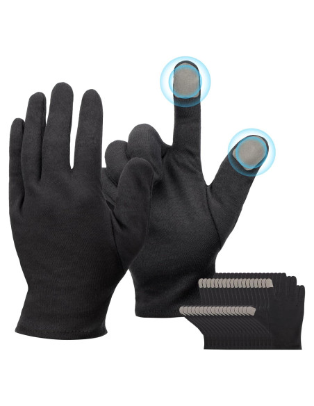 Guantes de Algodón Negros ENPOINT - 10 Pares Hidratantes Guantes de Algodón Negros ENPOINT - 10 Pares Hidratantes
