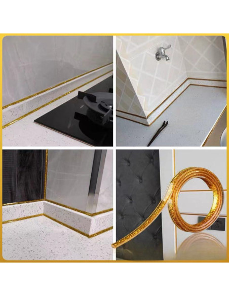Cinta de Calafateo Adhesiva CIXOIXZ 500cm Dorado Brillante Cinta de Calafateo Adhesiva CIXOIXZ 500cm Dorado Brillante
